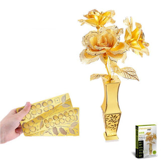 Gloden Rose 3D Metal Puzzle